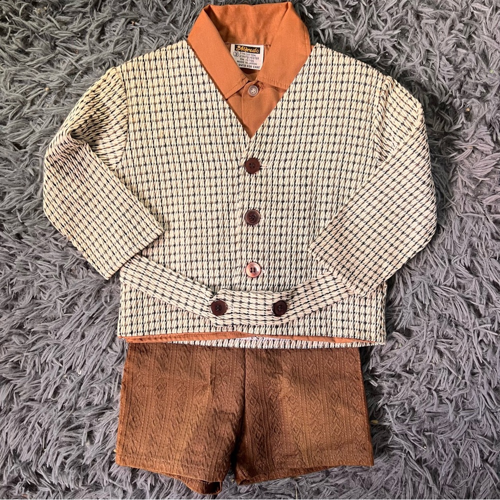 60s 70s Alfredo Boys Top and Shorts Set